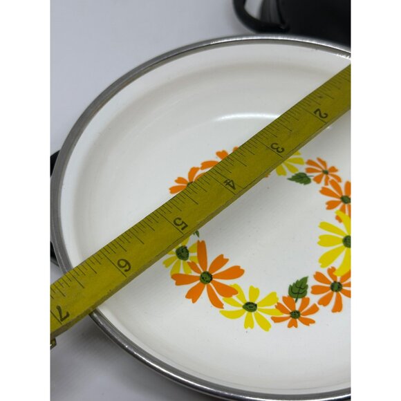 VTG EKCO "Country Garden" Daisy Porcelain Clad Pans | Set of 2 Made in Italy - Picture 6 of 9
